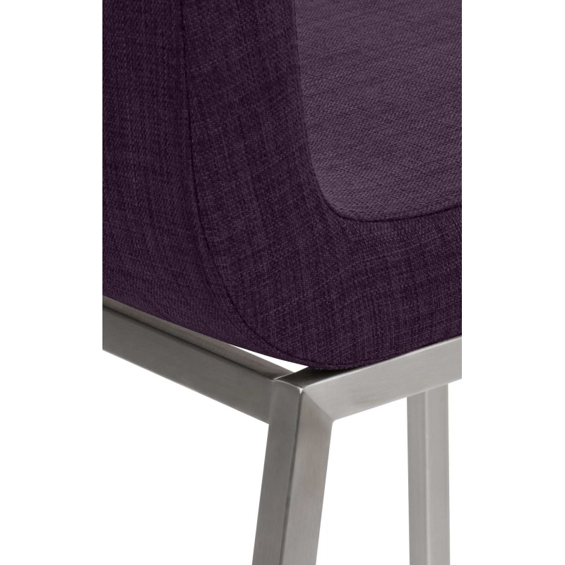 Silla de comedor Colmar de tela morada