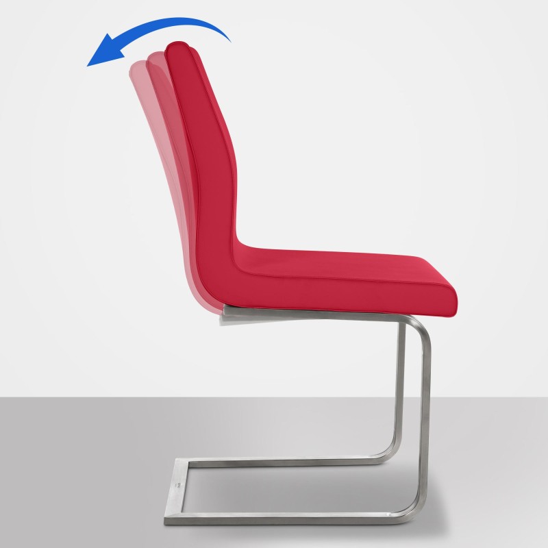 Silla de comedor roja Belfort