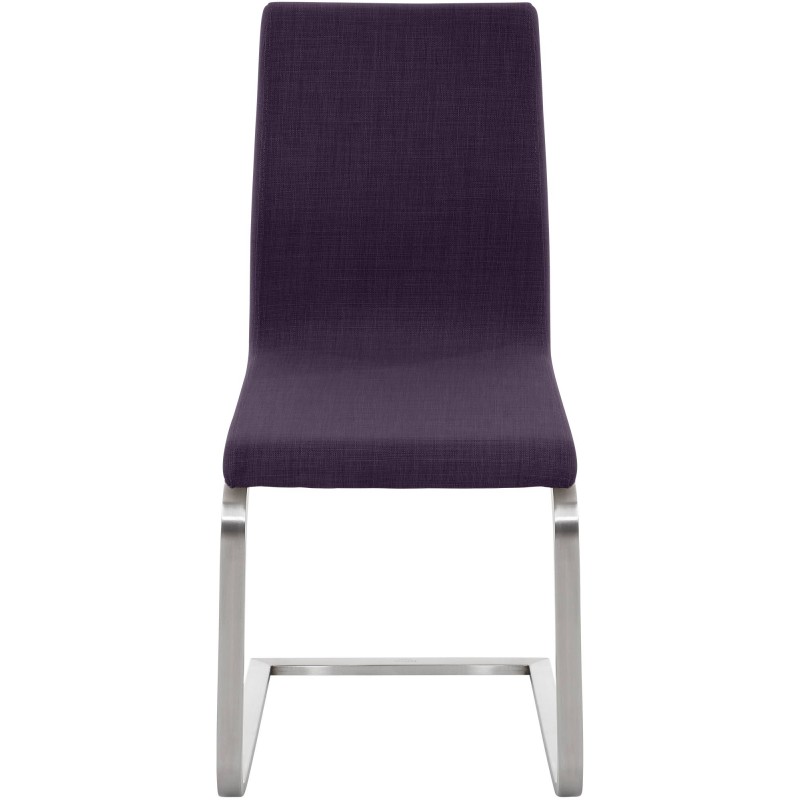 Silla de comedor Belfort de tela morada Silla de comedor Belfort de tela morada