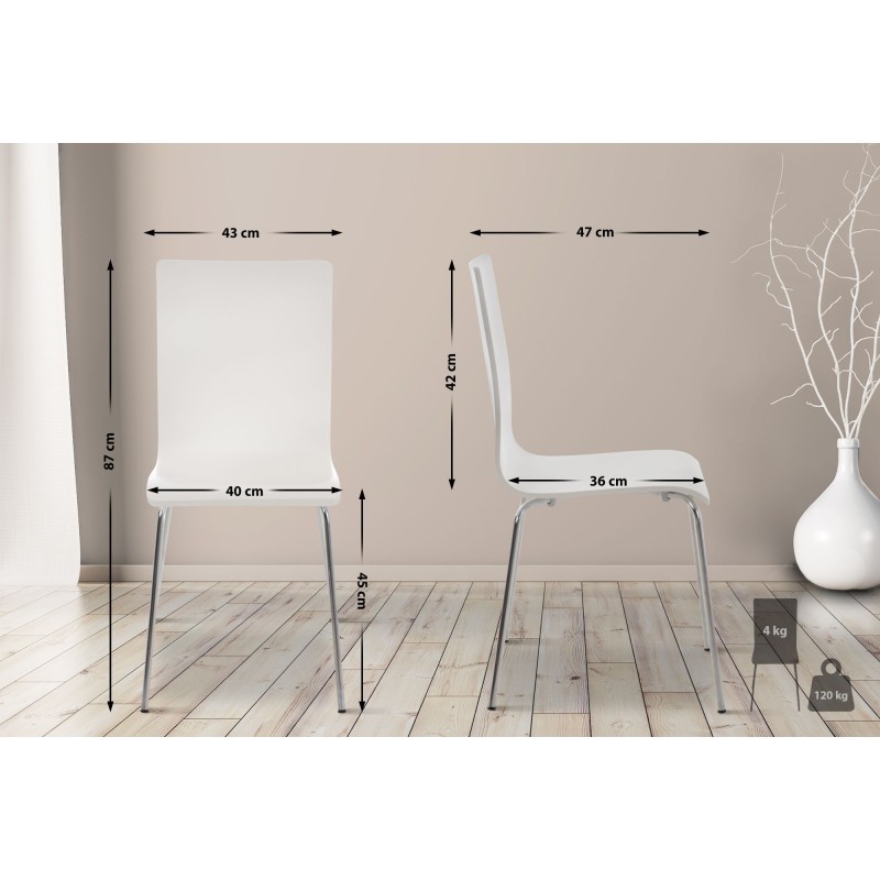 Silla de comedor blanca Pepe