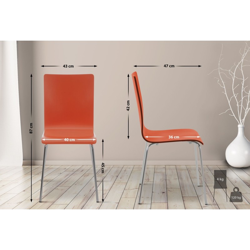 Silla de comedor naranja Pepe
