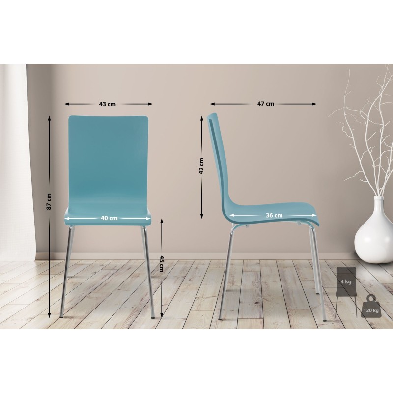 Silla de comedor Pepe azul claro