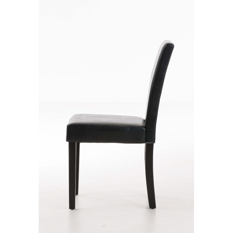 Silla de comedor Ina marrón oscuro y negra