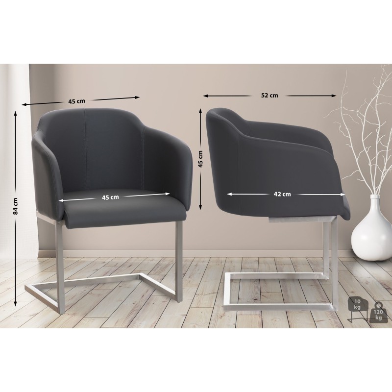 Silla de comedor gris Magnus