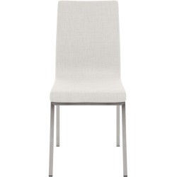 Silla de comedor Colmar de tela blanca