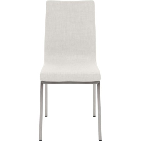 Silla de comedor Colmar de tela blanca