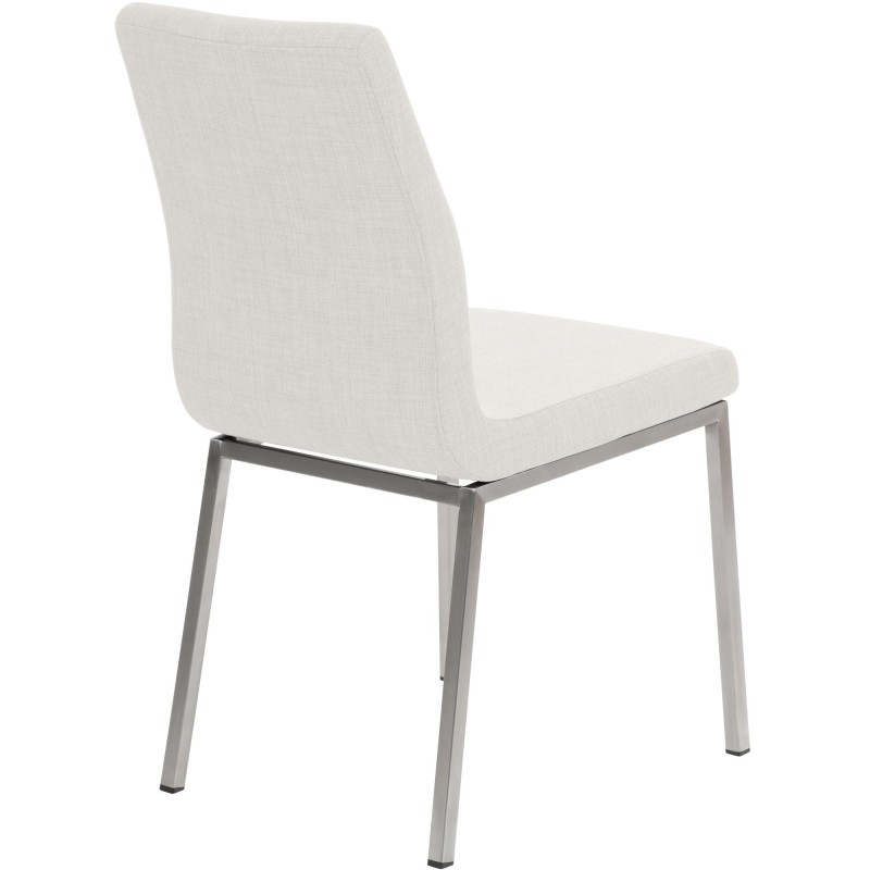 Silla de comedor Colmar de tela blanca