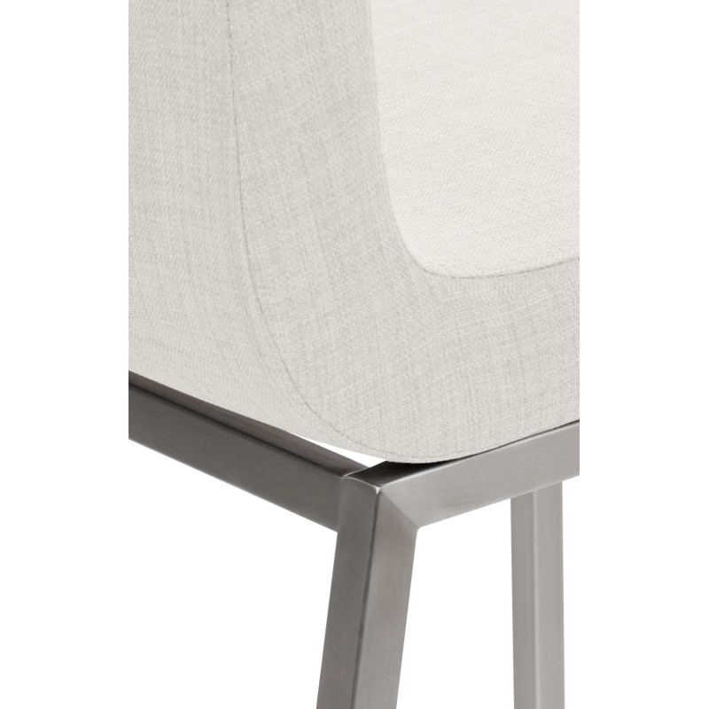 Silla de comedor Colmar de tela blanca