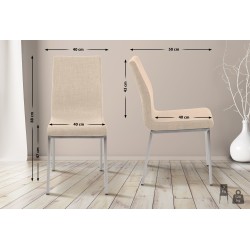 Silla de comedor Colmar de tela color crema