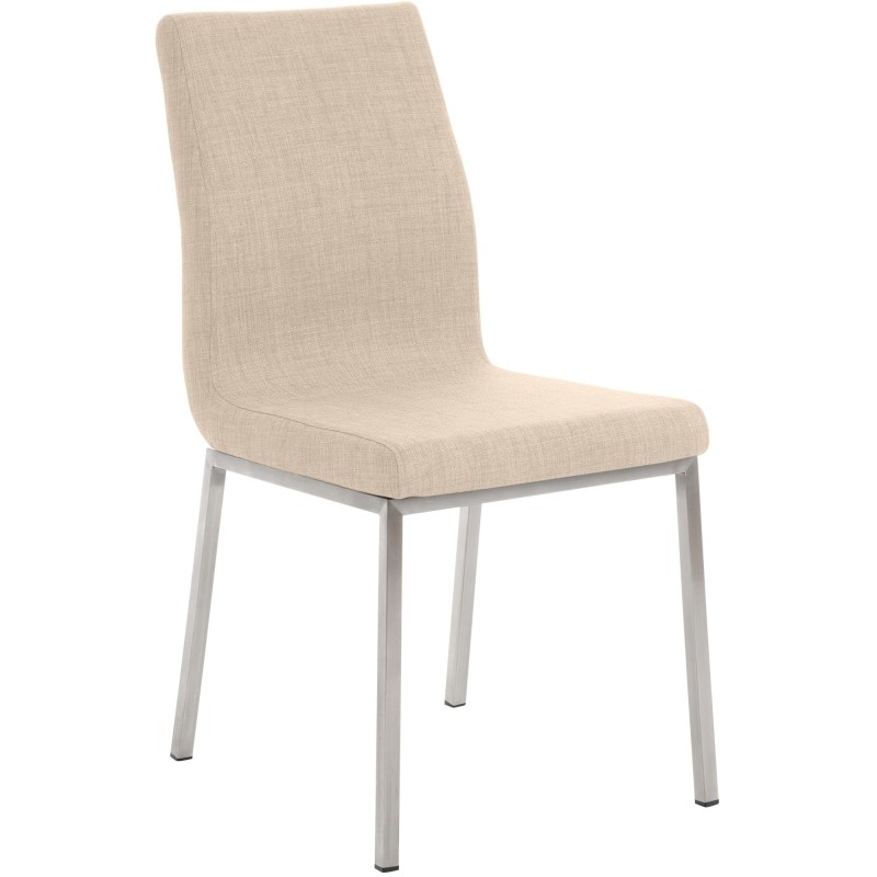 Silla de comedor Colmar de tela color crema