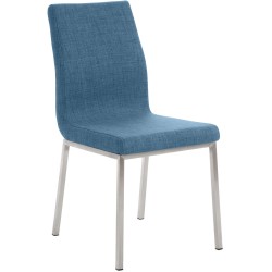 Silla de comedor Colmar de tela azul