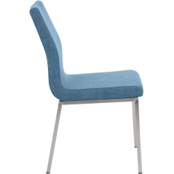 Silla de comedor Colmar de tela azul