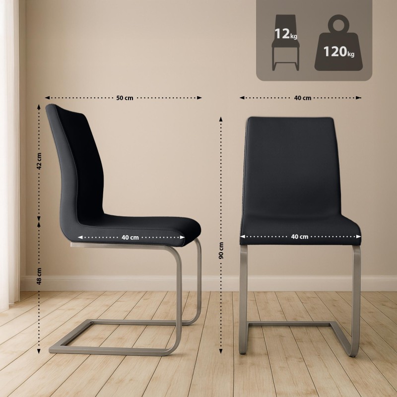 Silla de comedor negra Belfort