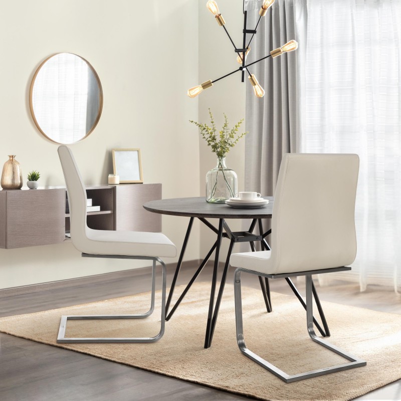 Silla de comedor Belfort color crema