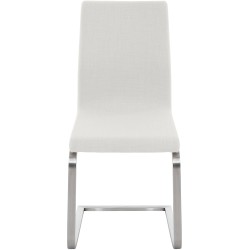 Silla de comedor Belfort de tela blanca
