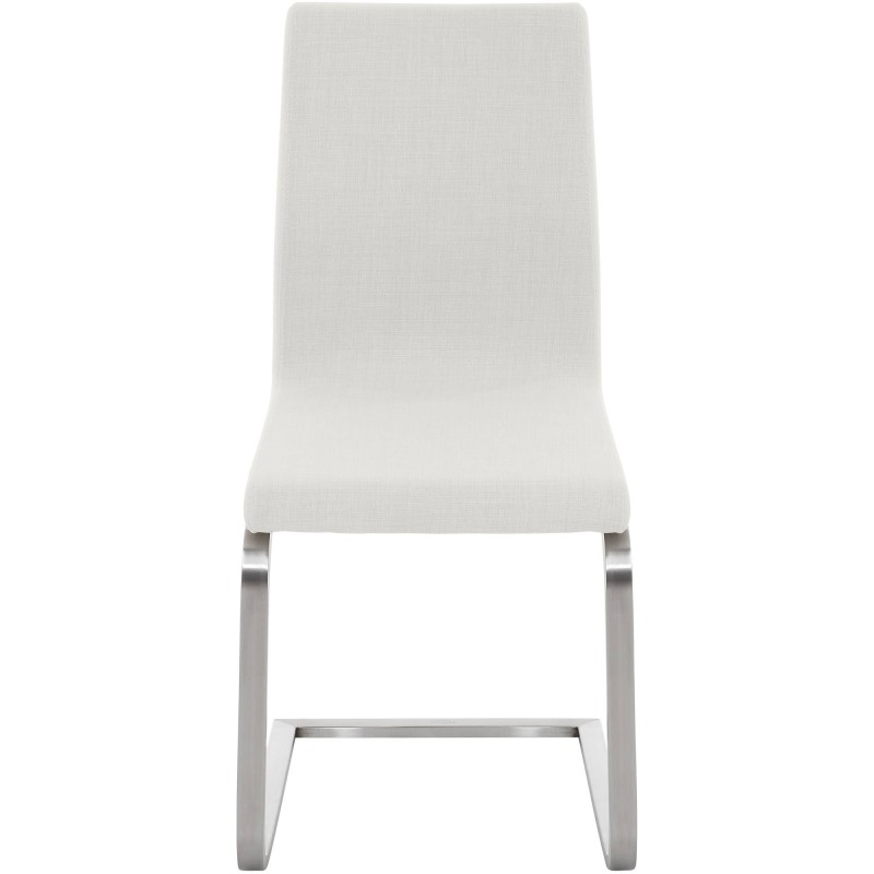 Silla de comedor Belfort de tela blanca Silla de comedor Belfort de tela blanca