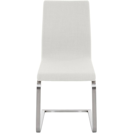 Silla de comedor Belfort de tela blanca