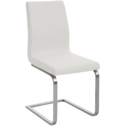 Silla de comedor Belfort de tela blanca Silla de comedor Belfort de tela blanca