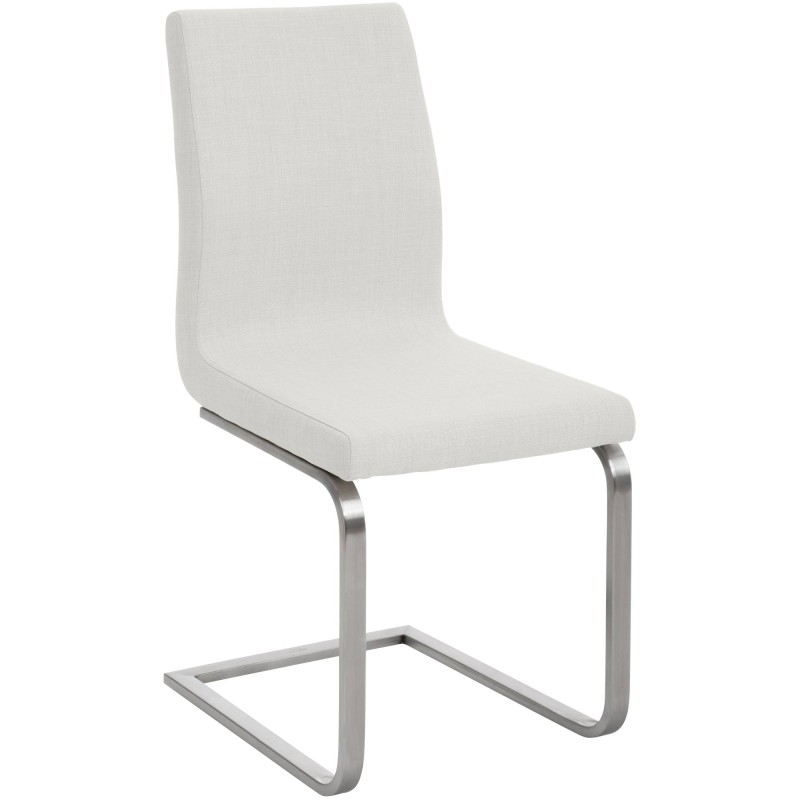Silla de comedor Belfort de tela blanca