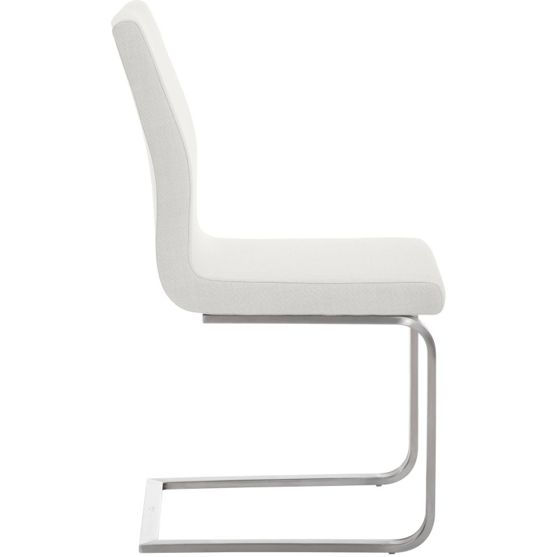Silla de comedor Belfort de tela blanca