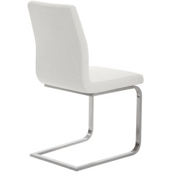 Silla de comedor Belfort de tela blanca Silla de comedor Belfort de tela blanca