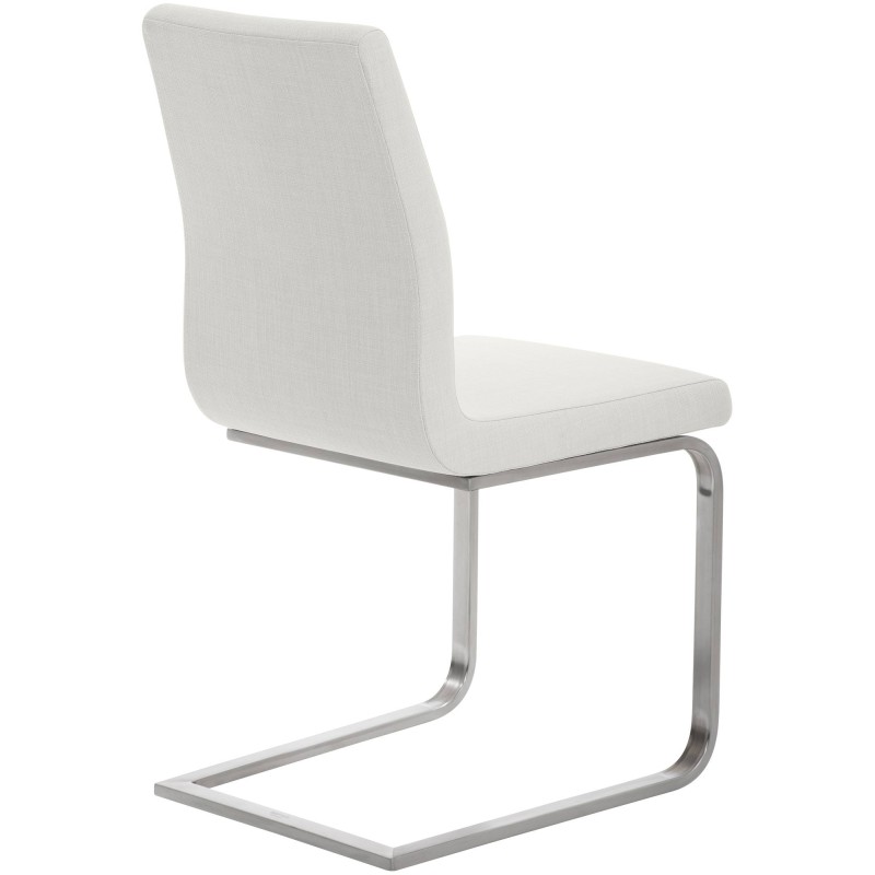 Silla de comedor Belfort de tela blanca
