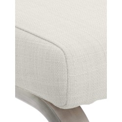 Silla de comedor Belfort de tela blanca Silla de comedor Belfort de tela blanca