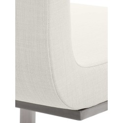 Silla de comedor Belfort de tela blanca Silla de comedor Belfort de tela blanca