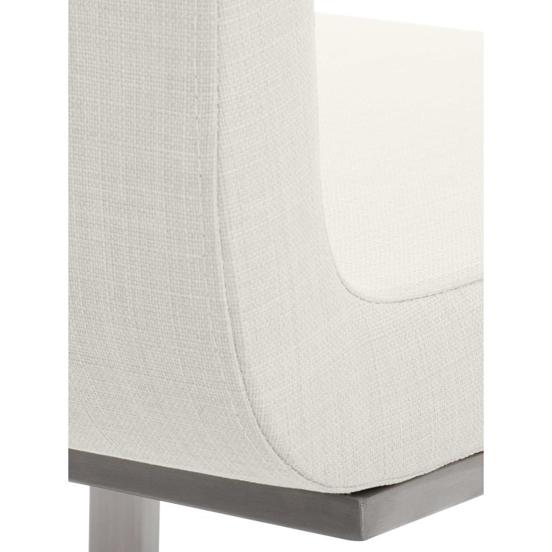 Silla de comedor Belfort de tela blanca