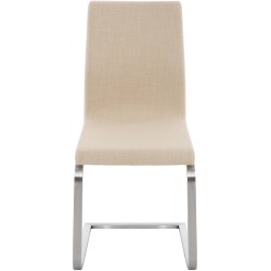 Silla de comedor Belfort de tela color crema