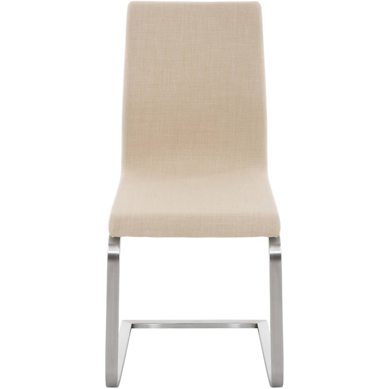 Silla de comedor Belfort de tela color crema Silla de comedor Belfort de tela color crema