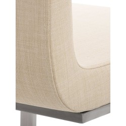 Silla de comedor Belfort de tela color crema Silla de comedor Belfort de tela color crema