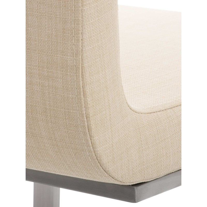 Silla de comedor Belfort de tela color crema