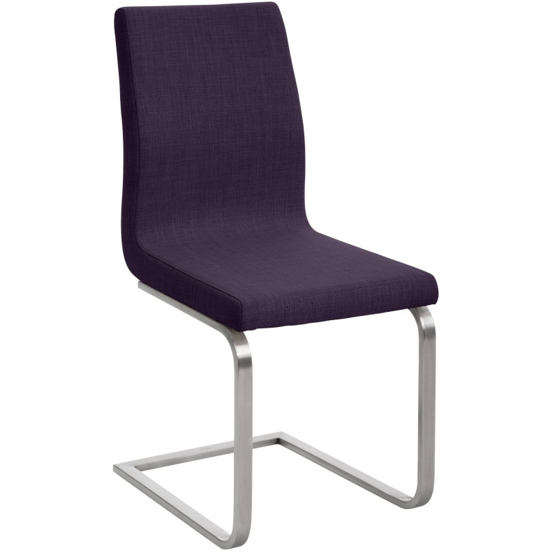 Silla de comedor Belfort de tela morada