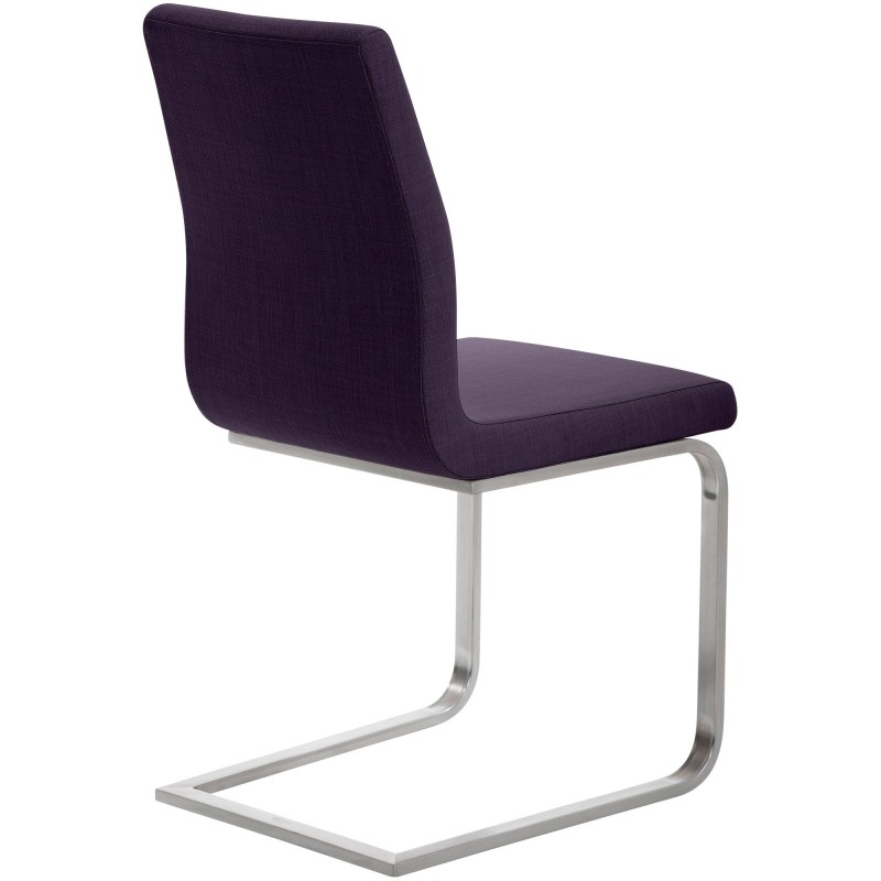 Silla de comedor Belfort de tela morada