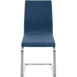 Silla de comedor Belfort en tela azul