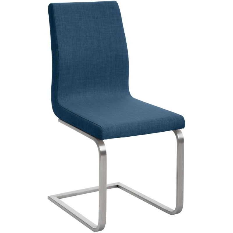 Silla de comedor Belfort en tela azul