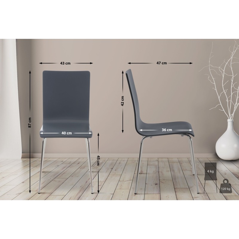 Silla de comedor gris Pepe