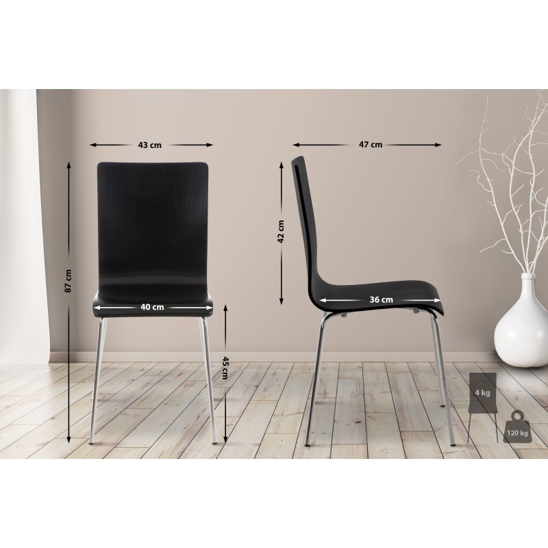 Silla de comedor negra Pepe