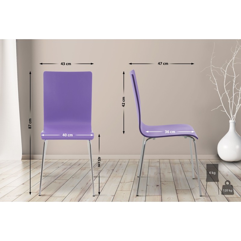 Silla de comedor morada Pepe