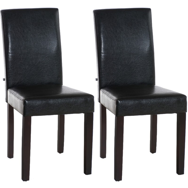 Juego de 2 sillas de comedor Ina en color marrón oscuro