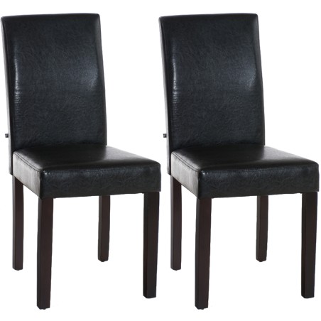 Juego de 2 sillas de comedor Ina en color marrón oscuro