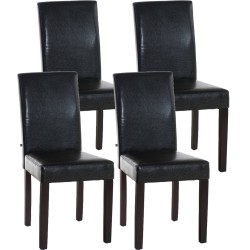 Juego de 4 sillas de comedor Ina en color marrón oscuro