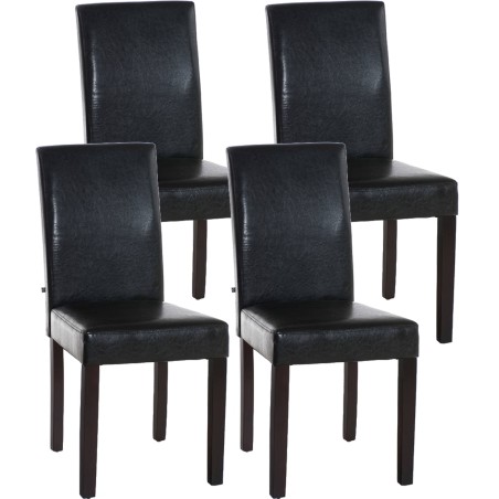 Juego de 4 sillas de comedor Ina en color marrón oscuro