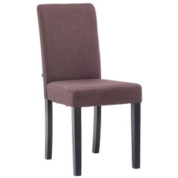 Silla de comedor Ina en tela negra y marrón