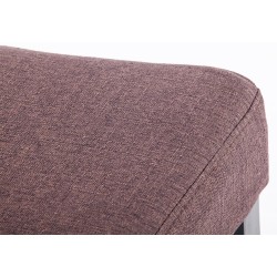 Silla de comedor Ina en tela negra y marrón