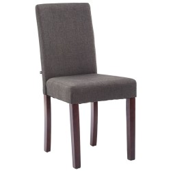 Silla de comedor Ina en tela capuchino gris oscuro