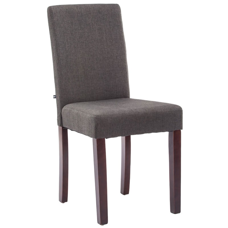 Silla de comedor Ina en tela capuchino gris oscuro