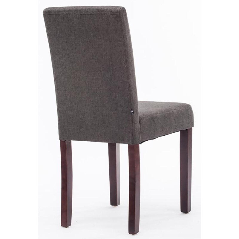 Silla de comedor Ina en tela capuchino gris oscuro