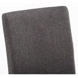 Silla de comedor Ina en tela capuchino gris oscuro